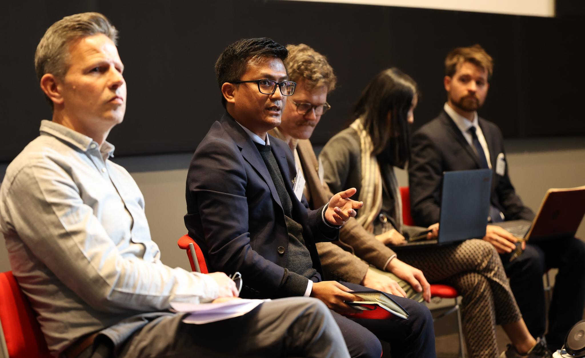 PhD scholar Samuel Hmung speaking on a panel discussion at the 2023 Myanmar Update conference. PhD scholar Samuel Hmung speaking on a panel discussion at the 2023 Myanmar Update conference.
