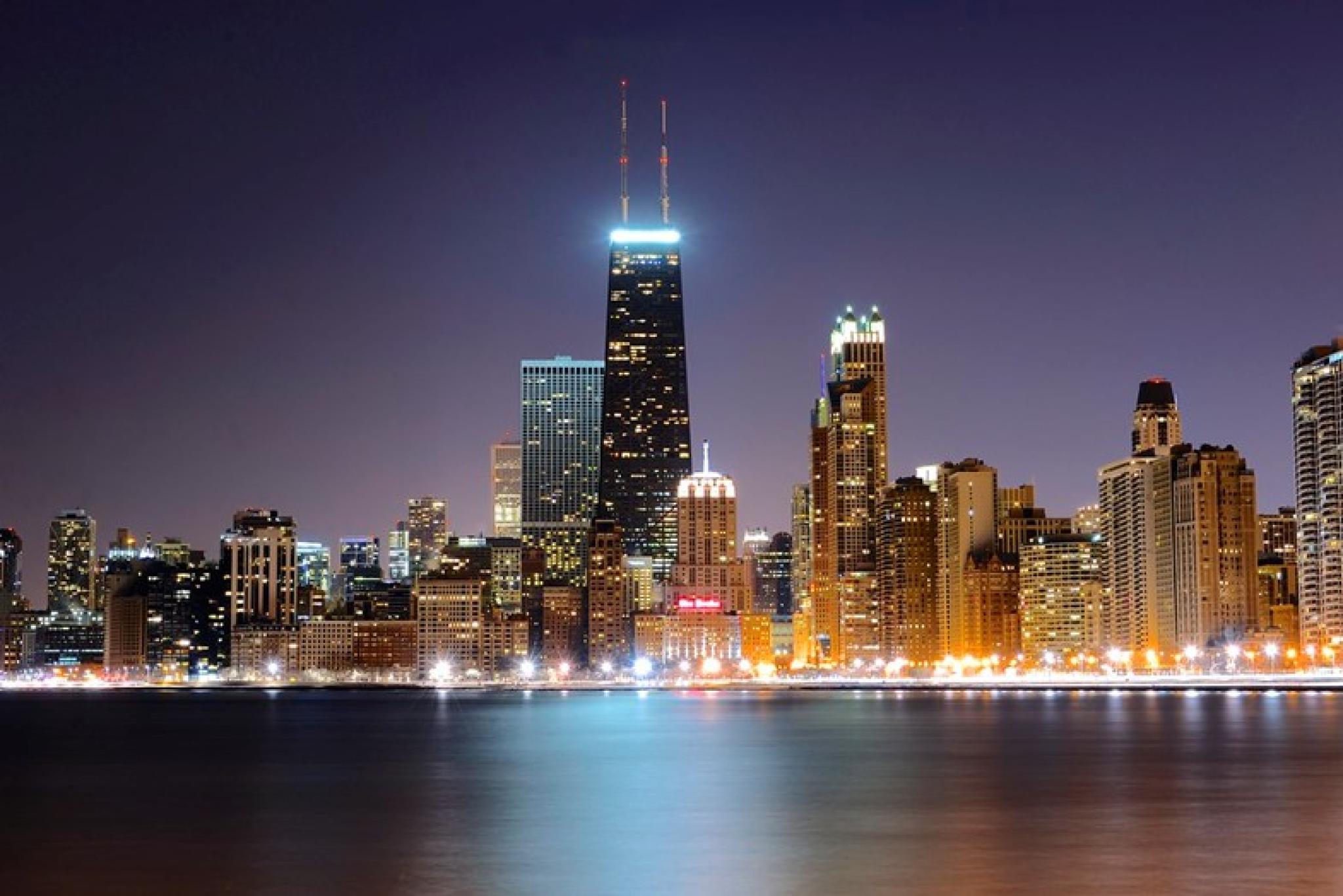 Chicago skyline at night