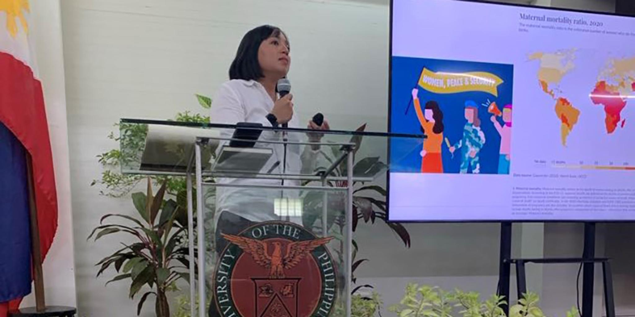 Maria presented her work at the University of the Philippines Tacloban 