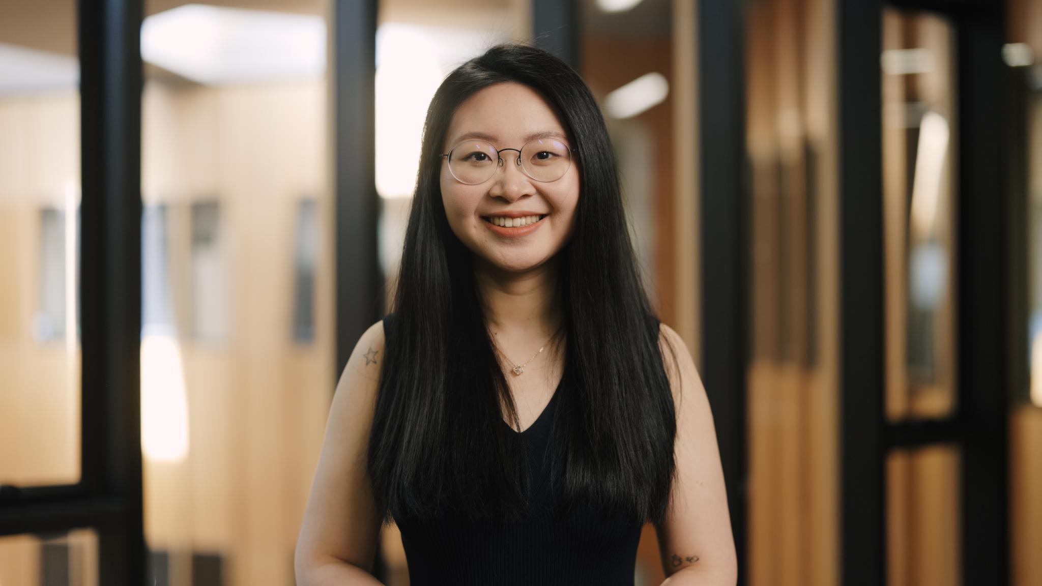 Master of International Relations alumna Wenting He. Photograph: Luka Vertessy, ANU College of Asia and the Pacific.