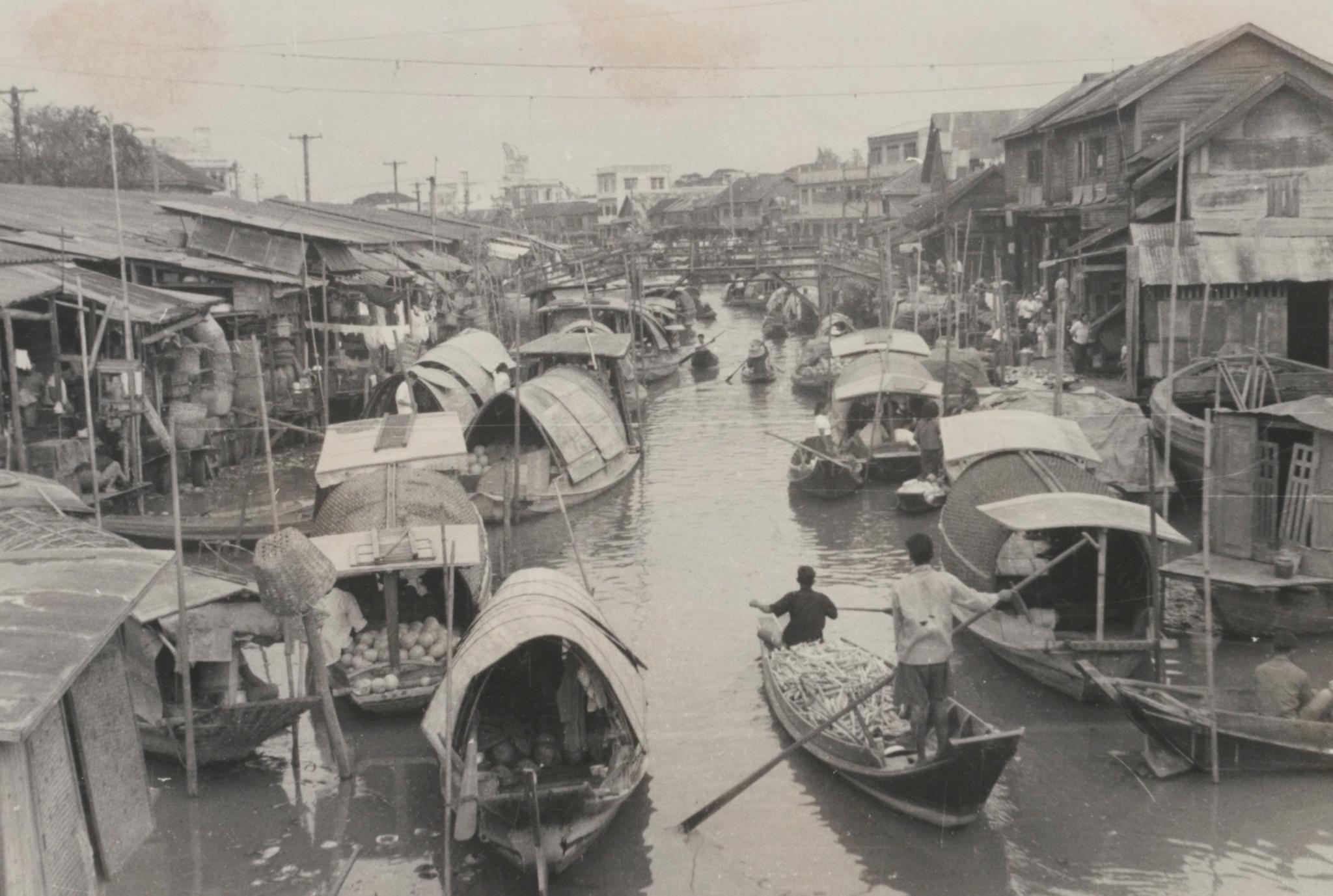 Floating market, Bangkok, 1958